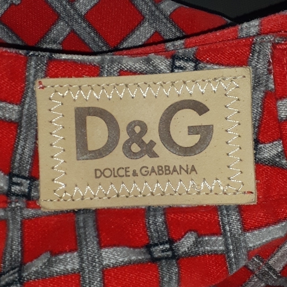 Dolce & Gabbana Vintage Red Velvet Patterned Pants Size 28. - Picture 6 of 16